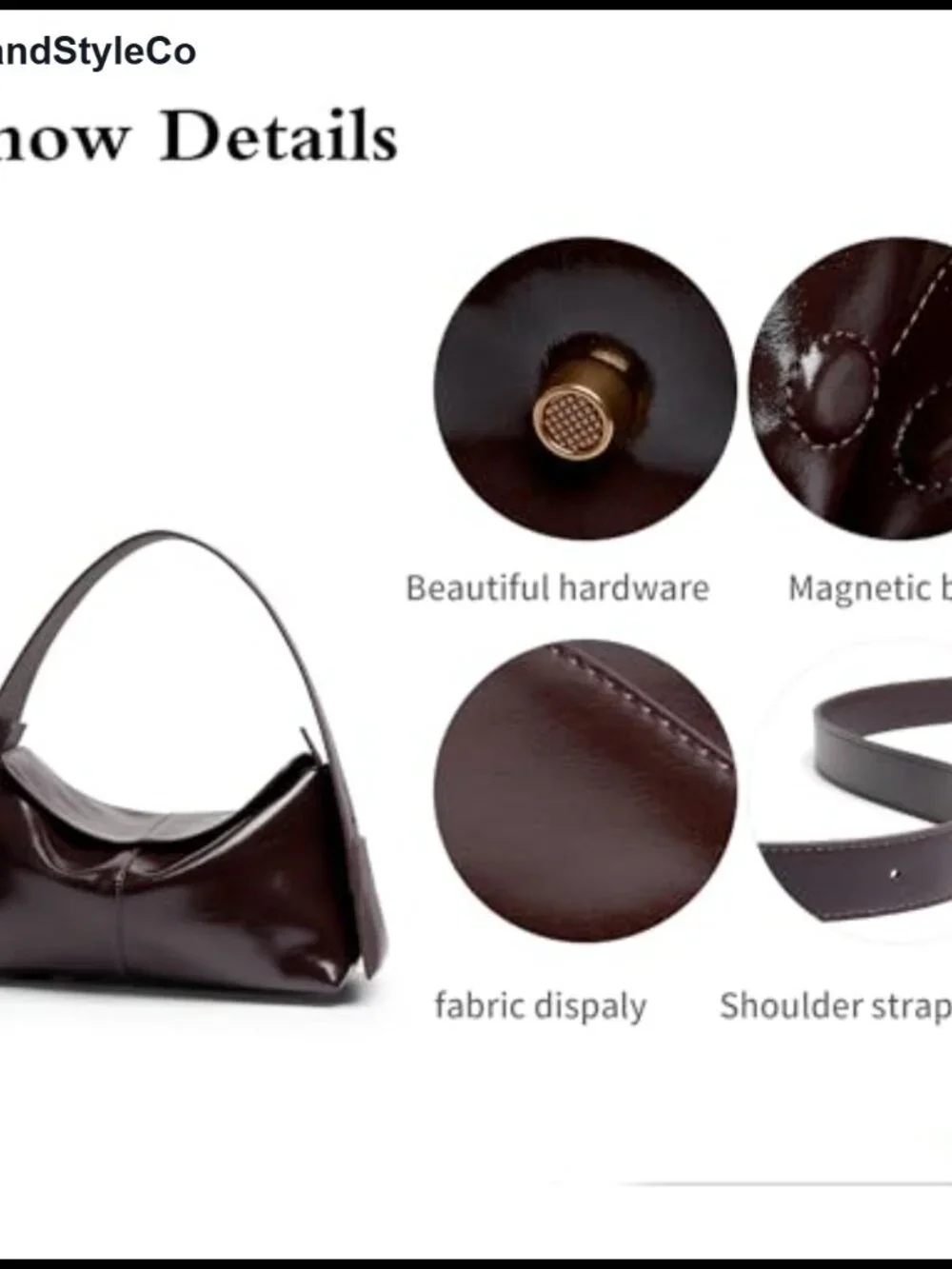 Vintage Glossy Faux Leather Hobo Shoulder Bag Convertible Crossbody Tote